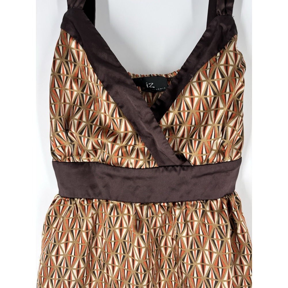 IZ Byer California Y2K Babydoll Empire‎ Top Sz XL Tie Back Satiny Retro Boho Mod